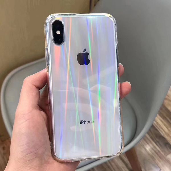 

gradient rainbow laser cases for iphone x xs max xr transparent soft fundas for iphone 11 xr 6 6s 7 8 plus clear acrylic covers