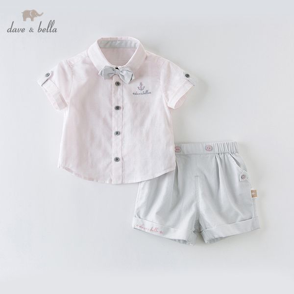 

дэйв белла лето baby boys модные комплекты одежды повседневная с коротким рукавом розовый хлопок костюмы детская одежда t200414, White