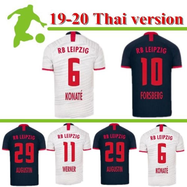 

2019 2020 leipziges soccer jersey werner home away white black rb forsberg halstenberg sabitzer uniforms 19 20 football shirt je, Black;yellow