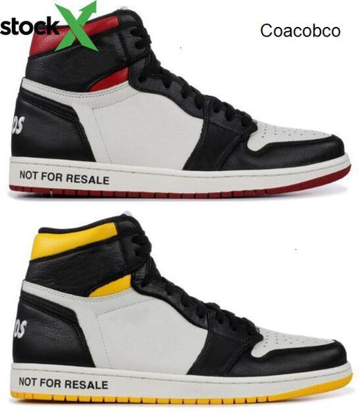 

1 nrg no l s not for resale no ps jordon basketball shoes men 1s white red black yellow sneakers with shoes box