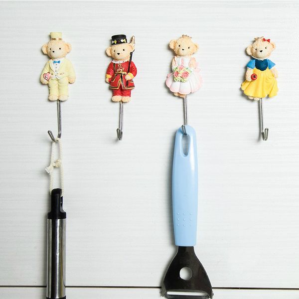 

wall hooks eco-friendly hooks for hanging towel cute bear wall space-saving kitchen supplies bathroom decoration