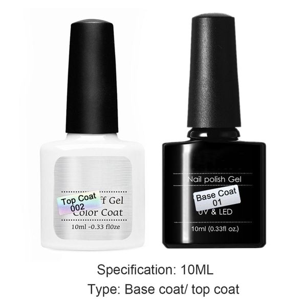 

new coat gel 10ml soak off no wipe coat uv led seal gel nail polish long lasting polish for nail art design, Red;pink