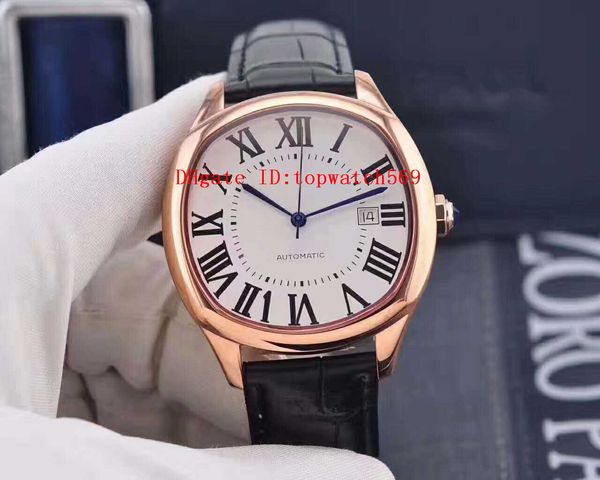 

new drive de watch wristwatch mens watch swiss 2824-2 automatic 28800 vph 18k rose gold 316l steel sapphire 100mm water resistant, Slivery;brown