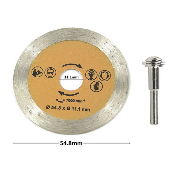 

hss 54.8mm mini woodworking blade cutter rotary tool+mandrel \for cutting metal,stone,floor tiles,plastic&aluminum