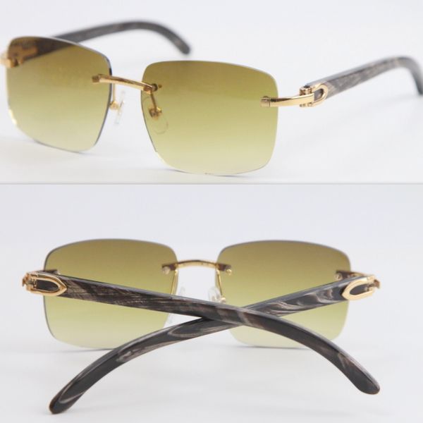 

aviator glasses t8300816 black flower buffalo horn rimless sunglasses hexagonal sunglasses men limited 18k gold lunettes de soleil, White;black