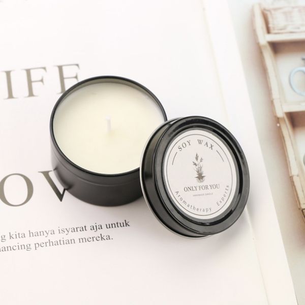 

soy wax romantic aromatherapy candle and tinplate candlestick set with perfume fragrance household wedding party supplies candles