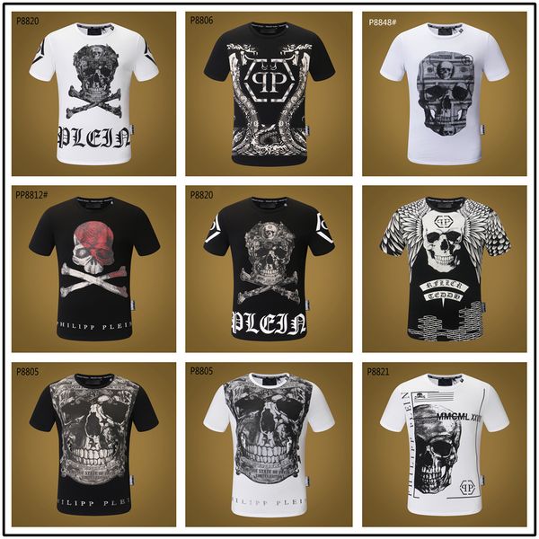 

19ss Summer Дизайнер Роскошный Череп Голова Крыла Письмо Печати Футболка Мужчины Женщ
