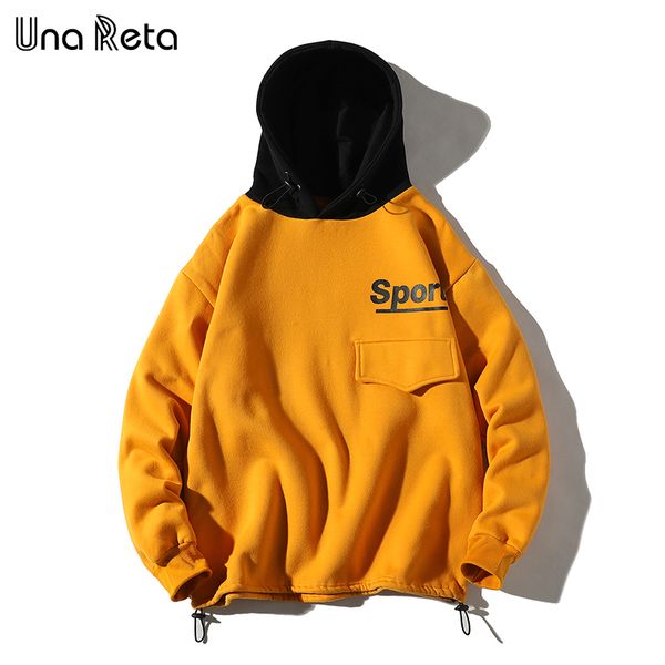 

una reta hip hop men hoodies sweatshirt autumn winter new fleece pullover sweatshirts mens harajuku printing casual streetwear, Black