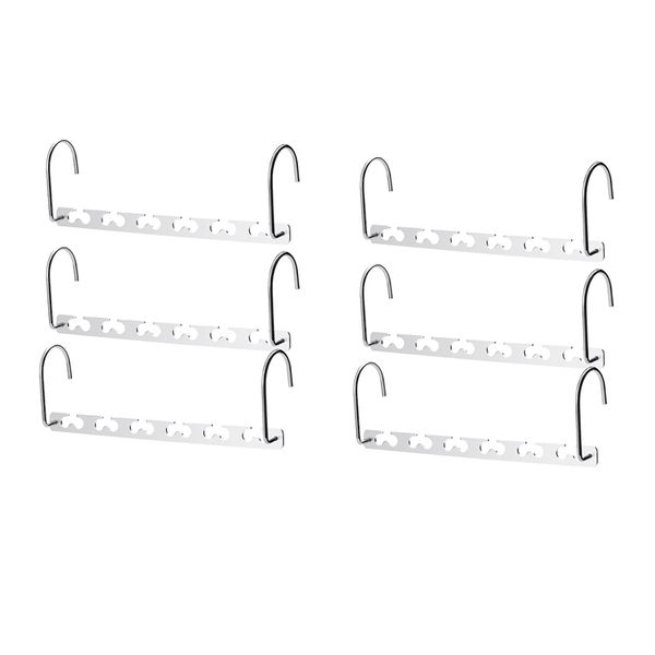 

6 pack groove metal magic hangers space saving hangers closet space saving wardrobe clothing hanger organizer, updated hook desi