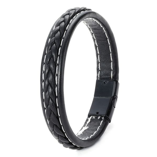 

простые высокого качества pu кожаный handwoven классический браслет панк магнит пряжки плетеный браслет для женщин для мужчин, Golden;silver