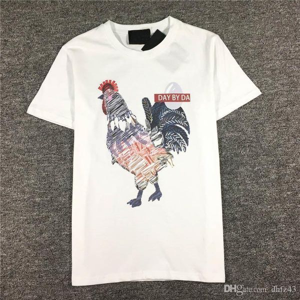 

20ss mens fashion designer t shirts hip hop short sleeve suitable men women cock print t shirt 2 colors, White;black