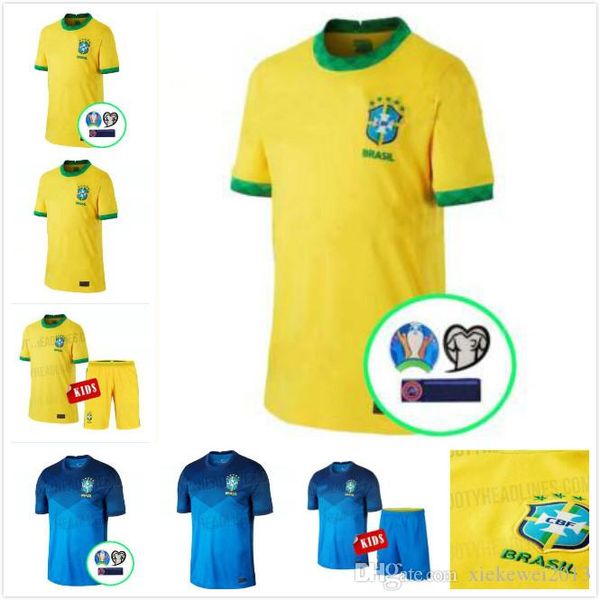 

thailand neres soccer jersey camiseta de futebol copa america 2020 2021 g.jesus brasil brazil coutinho 20 21 football shirt men and kids se, Black;yellow