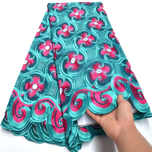 

2020 the latest big african swiss voile lace with stones for wedding african fabric lace 100% cotton swiss voile lace -n8817, Black;white