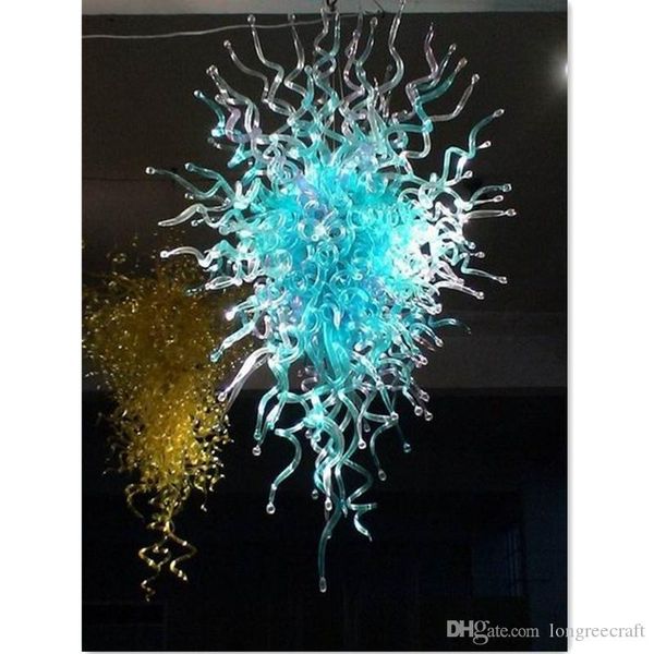 

large turquoise blue borosilicate glass chandelier lightings led bulbs handmade indoor lightings l pendent lighting