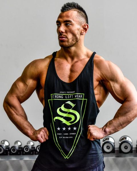 

summer running vest men tank mens gym sport tankundershirt o-neck sleeveless workout shirt training jogging singlet, Black;blue