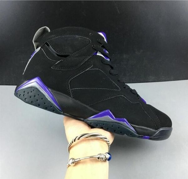 

7s ray allen bucks pe man designer basketball shoes black fierce purple dark steel grey vii fashion trainers come with box sneakers