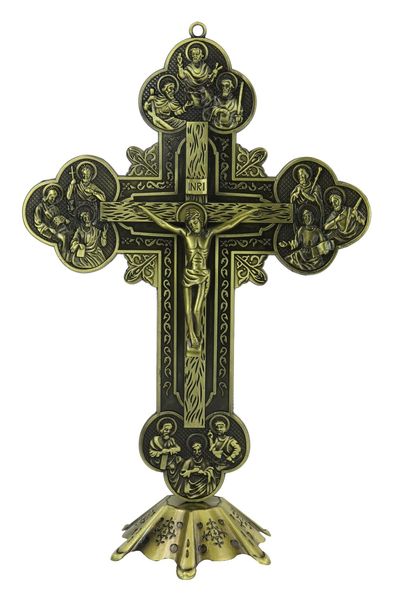 

hankroi standing crucifix metal 12 inches cross pet supplies home garden