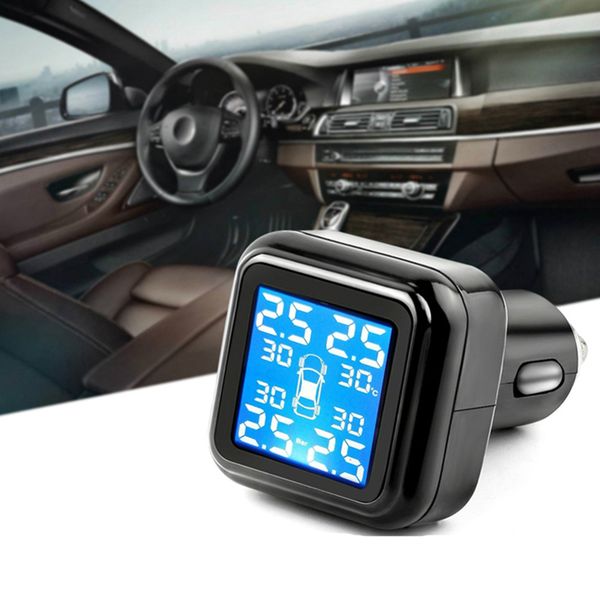 

wireless smart car tpms 12v digital tire pressure monitoring system tire pressure alarm external sensor