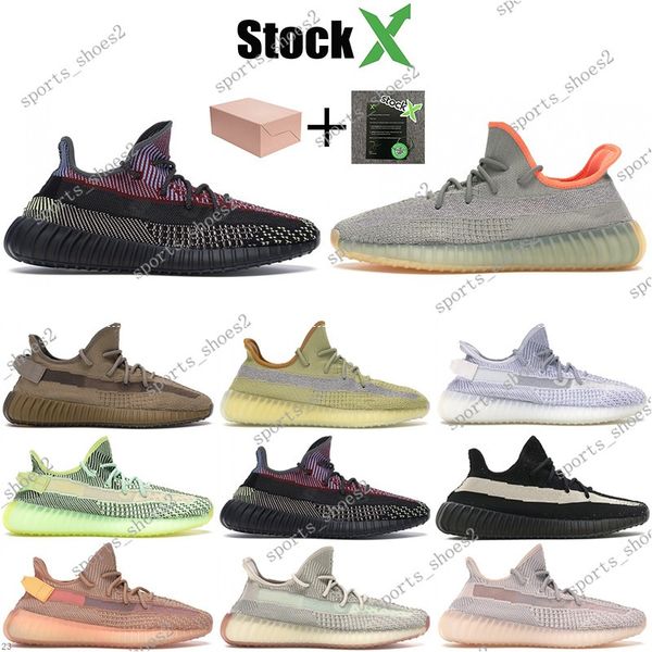 

new kanye west lundmark antlia synth running shoes glow true form hyperspace clay static black white reflective belgua zebra sneakers #004