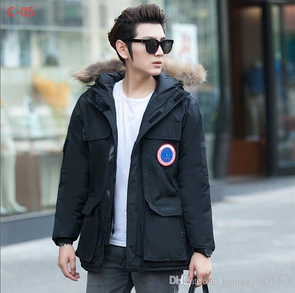 

luxury men's winter long sleeve down dress design new brand leisure multifunctional jacket of 2019, Black