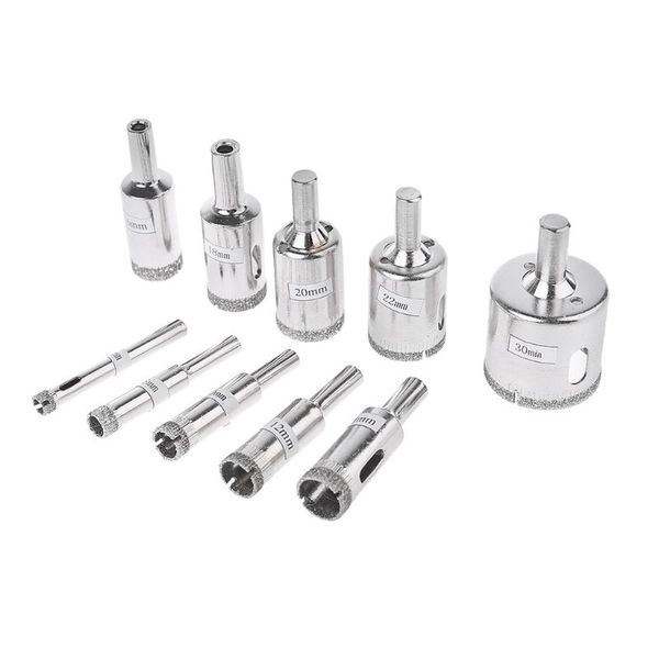 

10pcs diamond coated core hole saw drill bit set tools for glass tiles marble