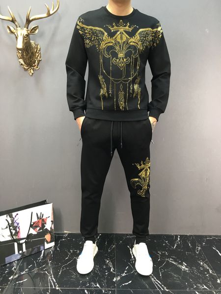 

2019 new fashion men tracksuit luxury sweatsuits black mens designer tracksuits jogger suits jacket pants sets sports suit plus size -4xl, Gray