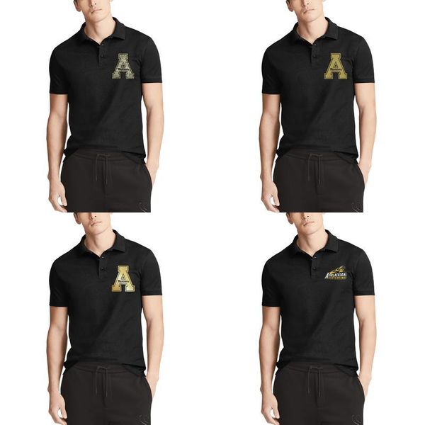

mens design printing аппалачский государственный альпинист футбольный камуфляж логотип черный хлопок рубашка поло мода crazy friends золото, White;black