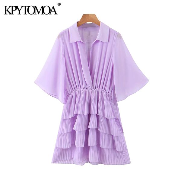 

kpytomoa women 2020 chic fashion see through ruffled chiffon mini dress vintage elastic waist with lining female dresses mujer, Black;gray