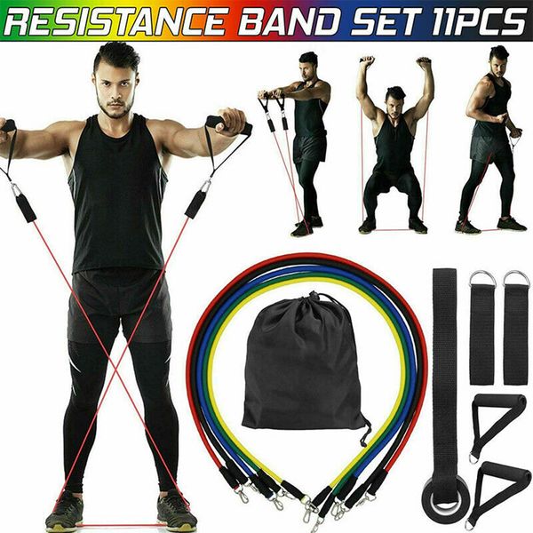 

11pcs сопротивление фитнес упражнения тросовые ванна упругие gym