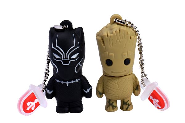 

brand new cartoon black panther usb 2.0 4gb 8gb 16gb 32gb 64gb full capacity pen drive groot usb ing