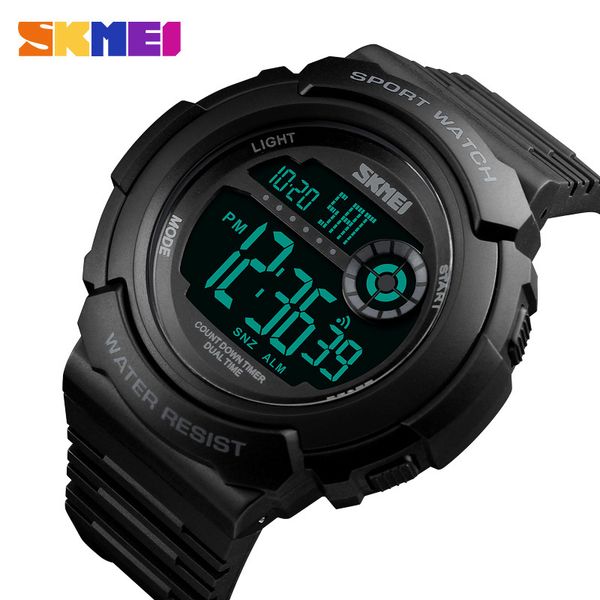 

new skmei fashion casual sport watch men 5bar waterproof chronograph watches alarm clock digital watch relogio masculino, Slivery;brown