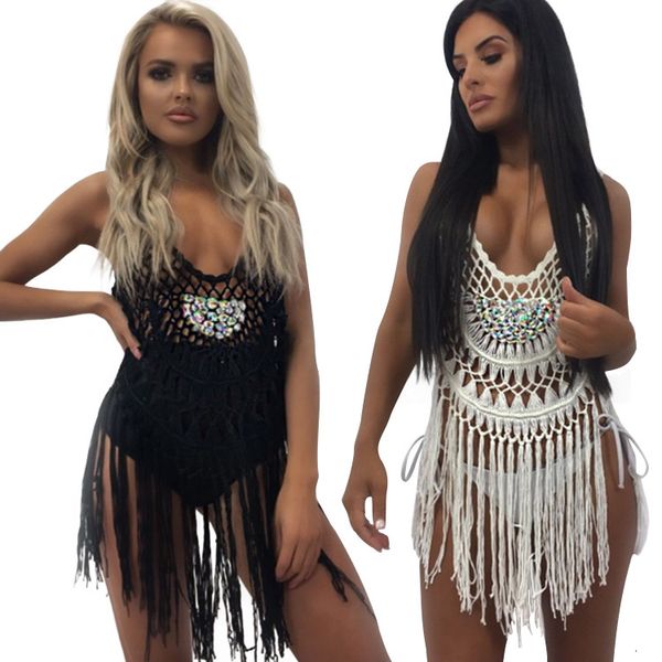 

пляж sandy 2019 crochet смок набор в drill hand hook weave кисточками женский, Red;white