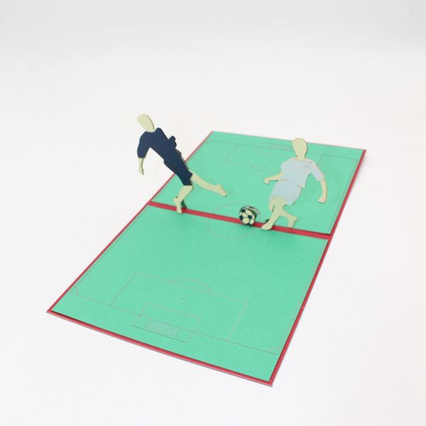 

3d handmade soccer player greeting cards paper cut pop up football boy birthday gift ing