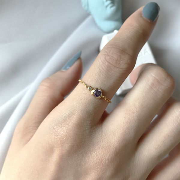 

korean s925 sterling silver personalized trend gold dreamer adjustable small lovely ring