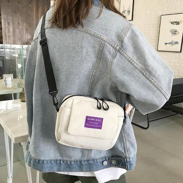 

simple small canvas shoulder messenger handbags fashion shoulder messenger bag women men casual crossbody bags