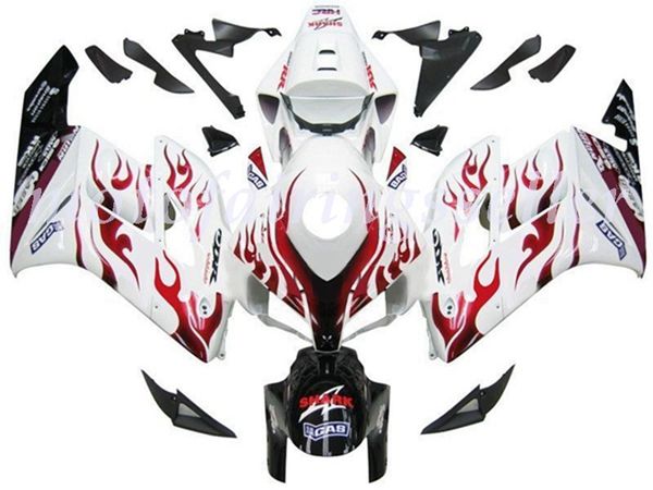 

oem quality new abs full fairings kits fit for honda cbr1000rr (2004-2005) cbr1000rr 04 05bodywork set white red flame shark