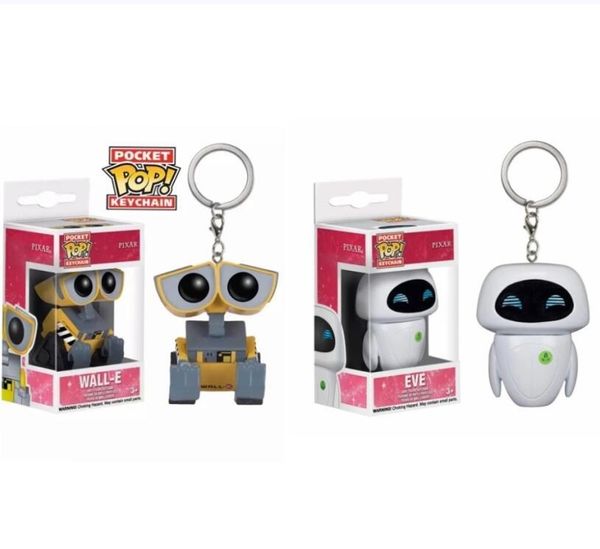 

kawaii pop new pixar anime movie toys eve & wall-e keychain vinyl action figures collection model toys for children christmas gift