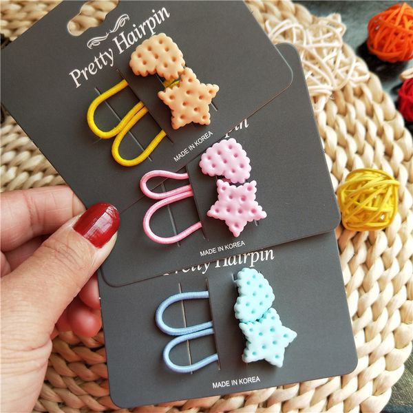 

biscuits princess 2pcs new cute star headwear kids elastic hair bands children ropes cartoon girls accessories baby headdress, Golden;white