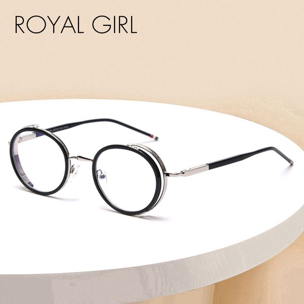

royal girl blue light glasses unique design retro metallic circle transparent lens glasses designer optical frames ss914, Black