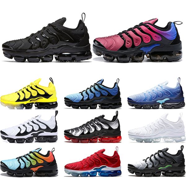 

tn plus running shoes men women triple white black zebra multi color hyper violet blue bumblebee mens sneakers sports runners size 36-45