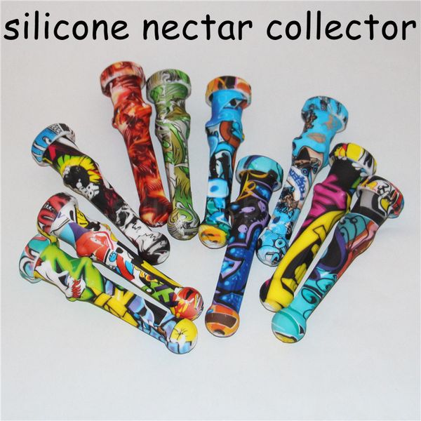 

20pcs силикона Нектар nector Коллектор кварцевый Набор для ногтей Концентрат дыма Труба с 14мм кварца советы Dab соломы нефтяных вышек
