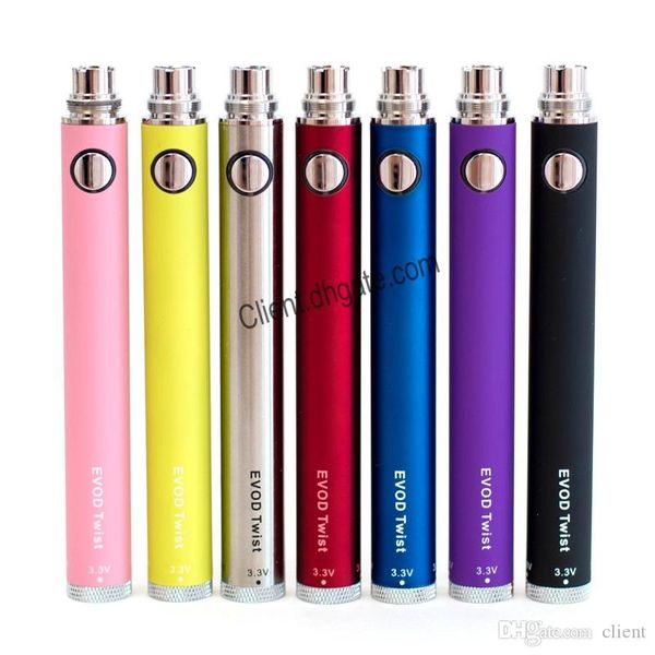 

evod twist battery variable voltage 3.3~4.8v 650mah 900mah 1100mah evod twist electronic cigarette 510 thread for ce4 mt3 protank dhl ship