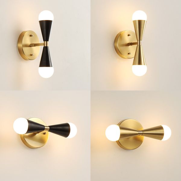 

nordic retro loft copper bedroom bedside wall lamp creative minimalist brass living room kitchen bathroom mirror wall lighting