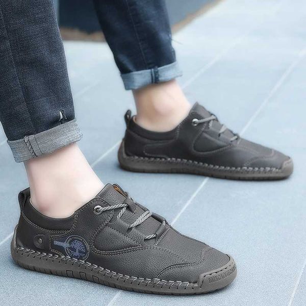 

spring casual shoes men fashion loafers men leather soft driving shoes male moccasins flats male loafers big size 38-48, Black