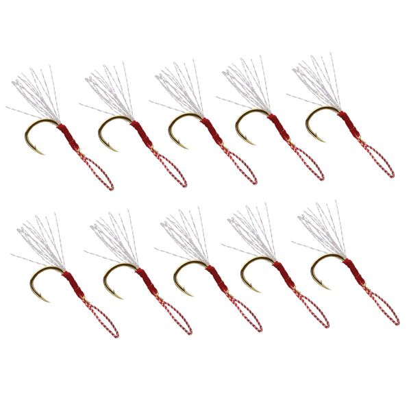 

pack of 10 metal fishing assist hooks with braid line jigging jig hooks