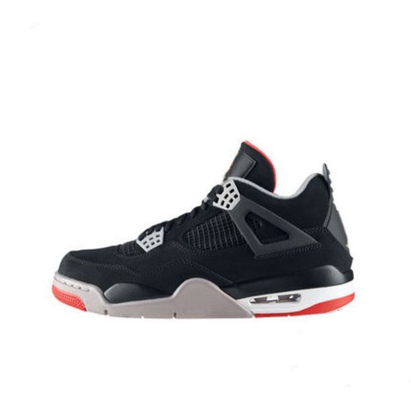 

4 bred black red 4s 2019 version basketball shoes classic sneakers sport shoes man women trainers with