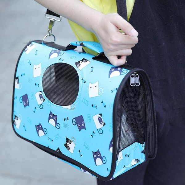 

foldable pet carrier portable dogs outing bag cats puppy crossbody shoulder bags made of oxford waterproof cloth air breathable