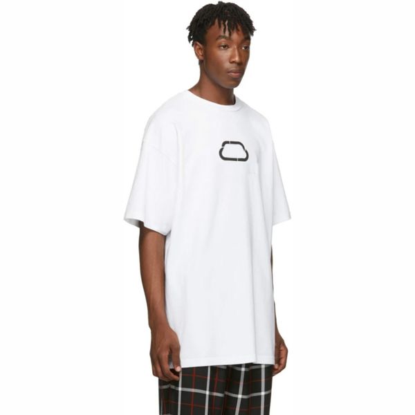 

20ss mens t shirt washed oversized t-shirt men lock pattern short sleeve tonal printed at front fading throughout sale, White;black