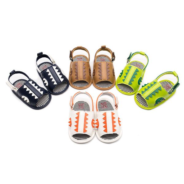 

summer newborn toddler baby boy girl sandals soft sole crib prewalker leather shoes, Black;red