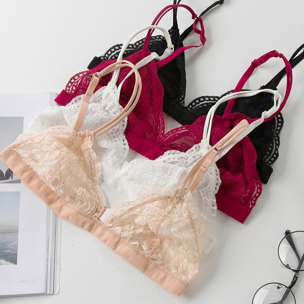 

women underwears bralette bras lace tempting bra lace floral pattern underwear women soild simple comfort wire bralette 3 cup bras, Red;black